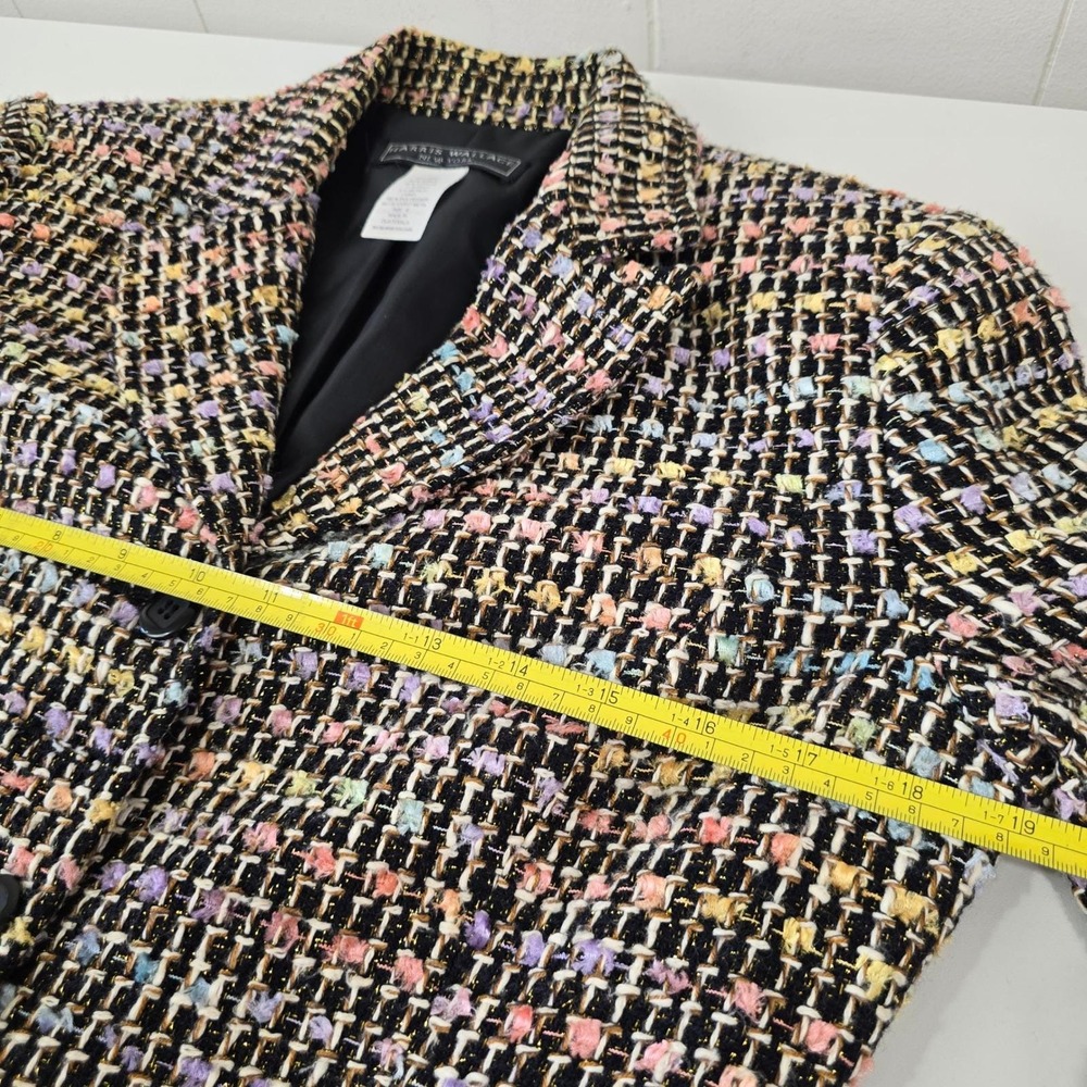 Harris Wallace New York Tweed Boucle Blazer Jacket Size 8 Blair Waldorf Gossip - Picture 6 of 8